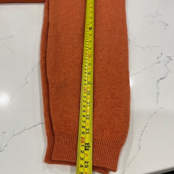 Pure Cashmere Men's crewneck 100% Cashmere XL Pumpkin Orange - Picture 7 of 7
